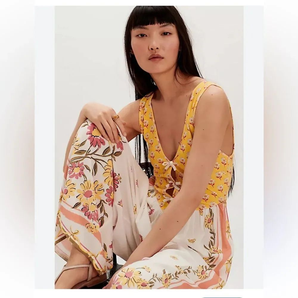 Free People Bali Honeydew Jumpsuit